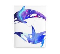 HEBSDFG Orca Killer Whale Print 13-inch Laptop Sleeve, Slim Shockproof Insertion Design Leather Laptop Case Bag for Office, School, Travel
