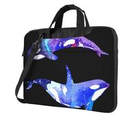 HEBSDFG Orca Killer Whale Print Laptop Bag 14 inch, Shockproof Computer Bags with Anti-Static Lining, Convertible Shoulder/Crossbody Carry for Office, School, Travel