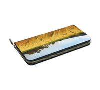 HEBSDFG Paddy Rice Field Printed Long Wallet for Men and Women PU Leather Hand Purse with Card Holder, Zipper Closure