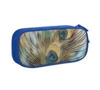 HEBSDFG Peacock Feather Print Cute Pencil Case Pouch for Boys Girls - Blue High Capacity Travel Pen Bag Organizer Makeup Bag for Student School College Office