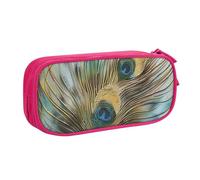 HEBSDFG Peacock Feather Print Cute Pencil Case Pouch for Boys Girls - Pink High Capacity Travel Pen Bag Organizer Makeup Bag for Student School College Office