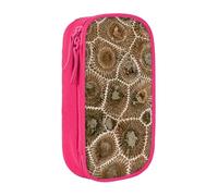 HEBSDFG Petoskey Stone Pattern Print Pencil Case, Pink High-Capacity Pen Pencil Pouch Stationery Organizer with Pen Slots & Pouches for School Travel Makeup