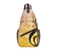 HEBSDFG Piano Violin Music Notes Pattern Sling Backpack Funny Messenger Chest Bag Zipper Sling Bag for School, Travel & Work