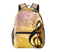 HEBSDFG Piano Violin Music Notes Prints School Bag Bookbag Lightweight Laptop Backpack Casual Daypack Travel Backpack for Students Boys Girls