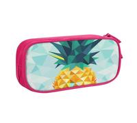 HEBSDFG Pineapple Geometric Print Cute Pencil Case Pouch for Boys Girls - Pink High Capacity Travel Pen Bag Organizer Makeup Bag for Student School College Office