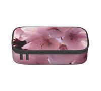 HEBSDFG Pink Cherry Blossoms Print Pencil Case Large Pen Bag Cute Compartment Desk Organizer Make up Bag for School, Office, Makeup, Travel