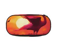 HEBSDFG Pink Flamingo Sunset Prints Pencil Case Cute Stationery Case Organiser with Pen Slots for School Travel Office Gifts