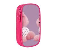 HEBSDFG Pink Poodles Dogs Print Pencil Case, Pink High-Capacity Pen Pencil Pouch Stationery Organizer with Pen Slots & Pouches for School Travel Makeup