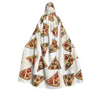 HEBSDFG Pizza Pattern Printed Hooded Cloak Halloween Christmas Cape Cosplay Costumes for Men Women Adult Costume