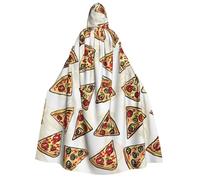 HEBSDFG Pizza Pattern Printed Unisex Hooded Cloak Halloween Christmas Cape Cosplay Costumes for Men Women Adult Costume
