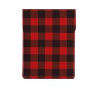 HEBSDFG Plaid Red and Black Print 13-inch Laptop Sleeve, Slim Shockproof Insertion Design Leather Laptop Case Bag for Office, School, Travel