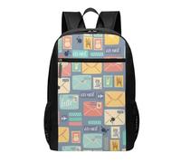 HEBSDFG Postal Stationery Printed Travel Laptop Backpack for Men Women, Large Capacity Business Rucksack with Anti-Theft Pockets Daypack for School, Work & Outdoor