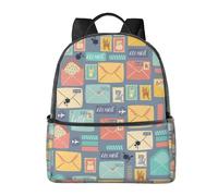 HEBSDFG Postal Stationery Prints Lightweight School Backpack, Cute School Bag Laptop Rucksack Backpack Stylish Casual Daypacks Travel Backpack