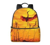 HEBSDFG Pretty Sunset Pink Flamingo Prints School Bag Bookbag Laptop Backpack Stylish Lightweight Backpack Travel Backpack for Kids Students Boys Girls