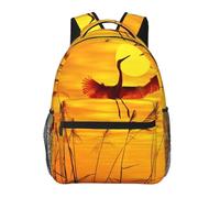 HEBSDFG Pretty Sunset Pink Flamingo Prints School Bag Bookbag Lightweight Laptop Backpack Casual Daypack Travel Backpack for Students Boys Girls