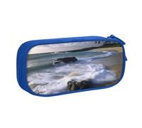 HEBSDFG Puerto Rico Beach Print Cute Pencil Case Pouch for Boys Girls - Blue High Capacity Travel Pen Bag Organizer Makeup Bag for Student School College Office