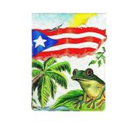 HEBSDFG Puerto Rico Flag Frog Palm Trees Print 13-inch Laptop Sleeve, Slim Shockproof Insertion Design Leather Laptop Case Bag for Office, School, Travel