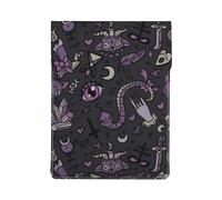 HEBSDFG Purple Black Goth Spooky Print 13-inch Laptop Sleeve, Slim Shockproof Insertion Design Leather Laptop Case Bag for Office, School, Travel