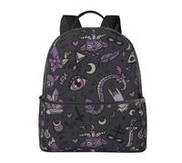 HEBSDFG Purple Black Goth Spooky Prints Lightweight School Backpack, Cute School Bag Laptop Rucksack Backpack Stylish Casual Daypacks Travel Backpack
