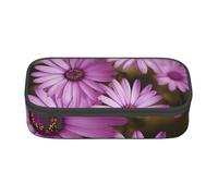 HEBSDFG Purple Chrysanthemum Print Pencil Case Large Pen Bag Cute Compartment Desk Organizer Make up Bag for School, Office, Makeup, Travel