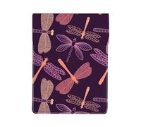HEBSDFG purple dragonfly Print 13-inch Laptop Sleeve, Slim Shockproof Insertion Design Leather Laptop Case Bag for Office, School, Travel