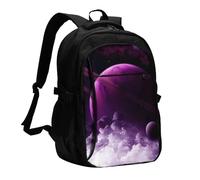 HEBSDFG Purple Fantasy Mystic Planet Print Laptop Travel Backpack for Mens Womens 13-16 Inch Computer Business Backpacks for School Hiking Work Outdoor