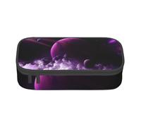 HEBSDFG Purple Fantasy Mystic Planet Print Pencil Case Large Pen Bag Cute Compartment Desk Organizer Make up Bag for School, Office, Makeup, Travel
