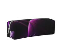 HEBSDFG Purple Fantasy Mystic Planet Prints Leather Pencil Case & Cosmetic Pouch, Silver Zipper Desk Stationery Organizer Pencil Pouch for School Office Travel Gift