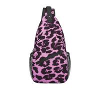 HEBSDFG Purple Leopard Pattern Sling Backpack Funny Messenger Chest Bag Zipper Sling Bag for School, Travel & Work
