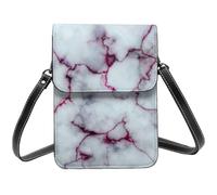 HEBSDFG Purple Marble Texture Printed Phone Crossbody Bag PU Leather Mobile Wallet Bags for Men Women Cell Phone Purse with Adjustable Straps