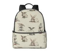 HEBSDFG Rabbit background Prints Lightweight School Backpack, Cute School Bag Laptop Rucksack Backpack Stylish Casual Daypacks Travel Backpack