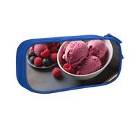 HEBSDFG Raspberry Ice Cream Print Cute Pencil Case Pouch for Boys Girls - Blue High Capacity Travel Pen Bag Organizer Makeup Bag for Student School College Office