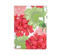 HEBSDFG Red Geranium Flower Print 13-inch Laptop Sleeve, Slim Shockproof Insertion Design Leather Laptop Case Bag for Office, School, Travel