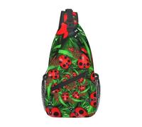 HEBSDFG Red Ladybug Pattern Sling Backpack Funny Messenger Chest Bag Zipper Sling Bag for School, Travel & Work