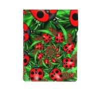HEBSDFG Red Ladybug Print 13-inch Laptop Sleeve, Slim Shockproof Insertion Design Leather Laptop Case Bag for Office, School, Travel