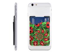 HEBSDFG Red Ladybug Printed Phone Card Holder Wallet, Adhesive Stick on Phone Wallet Case for iPhone and Android