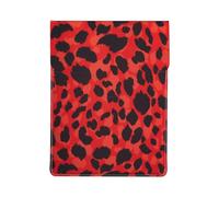 HEBSDFG Red Leopard Pattern Print 13-inch Laptop Sleeve, Slim Shockproof Insertion Design Leather Laptop Case Bag for Office, School, Travel