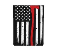 HEBSDFG Red Line Firefighter USA Flag Print 13-inch Laptop Sleeve, Slim Shockproof Insertion Design Leather Laptop Case Bag for Office, School, Travel