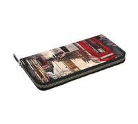 HEBSDFG Red Phone Booth London Street Printed Long Wallet for Men and Women PU Leather Hand Purse with Card Holder, Zipper Closure