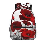 HEBSDFG Red Poppy Flower Prints School Bag Bookbag Lightweight Laptop Backpack Casual Daypack Travel Backpack for Students Boys Girls