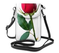 HEBSDFG Red Rose pattern Printed Cell Phone Purse for Men Women PU Leather Phone Crossbody Bag with Adjustable Shoulder Bag Wallet