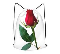HEBSDFG Red Rose pattern Prints Drawstring Backpack for Women Men Adjustable String Bag Sackpack for Sport Gym Bags Shopping Beach, M