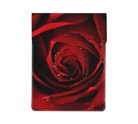 HEBSDFG Red Rose Print 13-inch Laptop Sleeve, Slim Shockproof Insertion Design Leather Laptop Case Bag for Office, School, Travel
