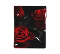 HEBSDFG Red Rose Print 13-inch Laptop Sleeve, Slim Shockproof Insertion Design Leather Laptop Case Bag for Office, School, Travel