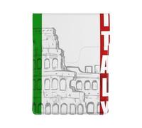 HEBSDFG Roman Colosseum Italian Flag Print 13-inch Laptop Sleeve, Slim Shockproof Insertion Design Leather Laptop Case Bag for Office, School, Travel