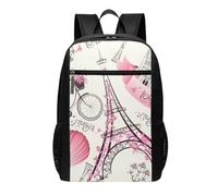 HEBSDFG Romantic Paris Eiffel Tower Bycicle Printed Travel Laptop Backpack for Men Women, Large Capacity Business Rucksack with Anti-Theft Pockets Daypack for School, Work & Outdoor