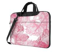 HEBSDFG Rose Floral Print Laptop Bag 14 inch, Shockproof Computer Bags with Anti-Static Lining, Convertible Shoulder/Crossbody Carry for Office, School, Travel