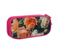 HEBSDFG Roses Flowers Print Cute Pencil Case Pouch for Boys Girls - Pink High Capacity Travel Pen Bag Organizer Makeup Bag for Student School College Office