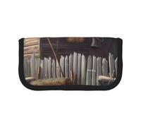 HEBSDFG Rural House Prints Canvas Pencil Case Cosmetic Organiser Zipper Pen Pouch for School Travel Office & Gift-Giving