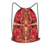 HEBSDFG Russian Art Pattern Prints Drawstring Backpack for Women Men Adjustable String Bag Sackpack for Sport Gym Bags Shopping Beach, M